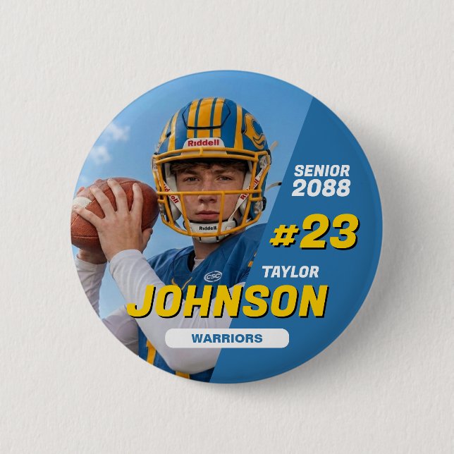 Badge Rond 5 Cm Équipe de football Senior Night Sports de couleur  (Devant)