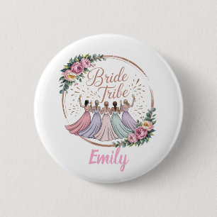 Badge Rond 5 Cm Équipe de la Mariée Nom Personnalisé Enterrement d