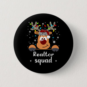 Badge Rond 5 Cm Équipe de l'agent immobilier renne Noël école appa