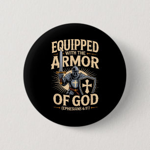 Badge Rond 5 Cm Équipé de l'armure de Dieu Version de la Bible chr