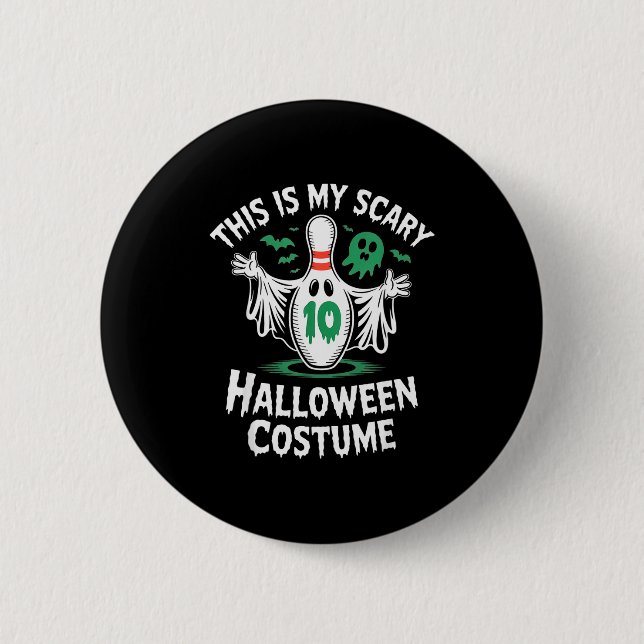 Badge Rond 5 Cm Équipe de ligue de bowling de fantôme drôle humour (Devant)