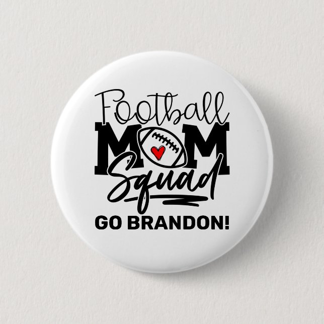 Badge Rond 5 Cm Équipe de maman de football personnalisée (Devant)