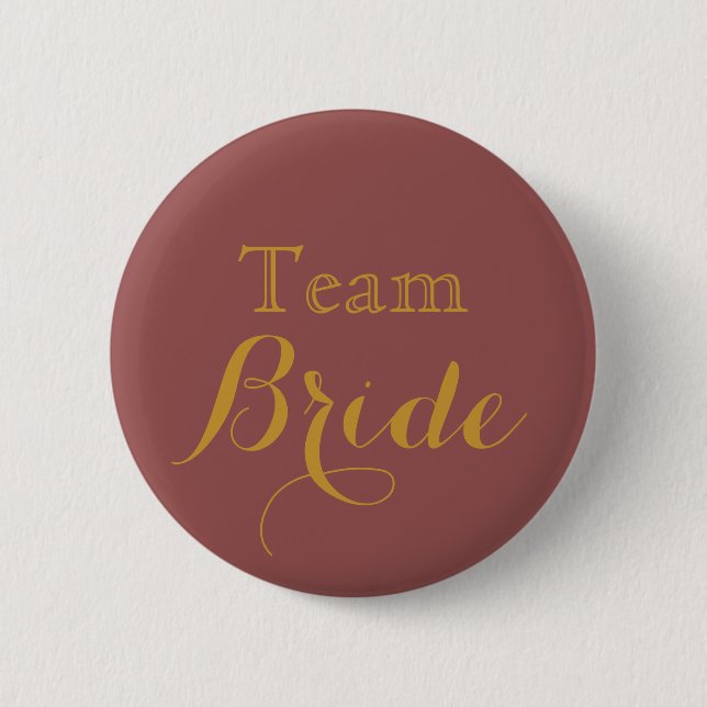 Badge Rond 5 Cm Équipe de Mariage d'or (Devant)