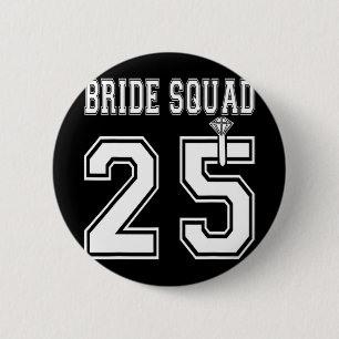 Badge Rond 5 Cm Équipe de mariée 2025 Groupe de demoiselles d'honn