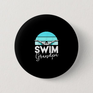 Badge Rond 5 Cm Équipe de natation Grand-père Papa nage Rencontrer