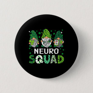 Badge Rond 5 Cm Équipe de neuro-infirmières Gnome de la Saint-Patr