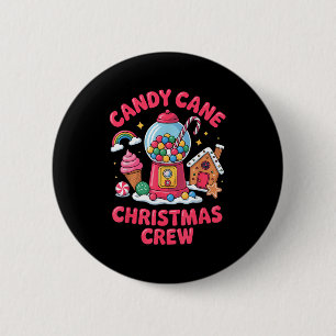 Badge Rond 5 Cm Équipe de Noël Candy Cane Gumball Gingerbread Pepp