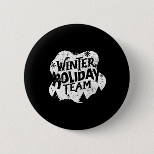 Badge Rond 5 Cm Équipe de Noël d'hiver