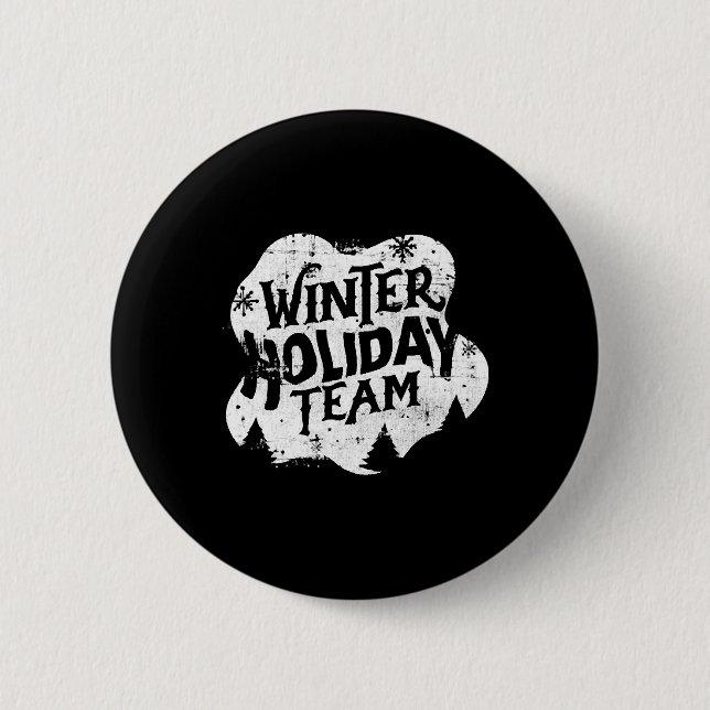 Badge Rond 5 Cm Équipe de Noël d'hiver (Devant)