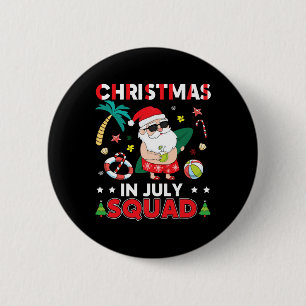 Badge Rond 5 Cm Équipe de Noël en Juillet Mignon Été de Noël Vacan