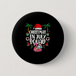 Badge Rond 5 Cm Équipe de Noël en juillet Vacances d'été