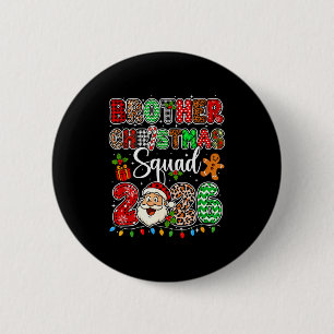 Badge Rond 5 Cm Équipe de Noël frère 2026 Léopard drôle de Père No