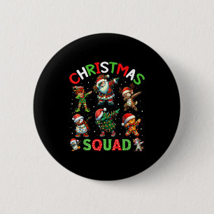 Badge Rond 5 Cm Équipe de Noël Santa Dabbing Elf Famille tenue ass