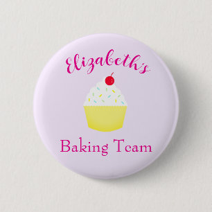 Badge Rond 5 Cm Équipe de pâtisserie de Cupcake pour anniversaire