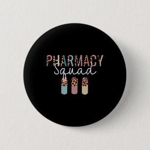 Badge Rond 5 Cm Équipe De Pharmacie Avec Empreinte de léopard Pour