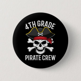 Badge Rond 5 Cm Équipe de pirates de 4e année Halloween Costume ét