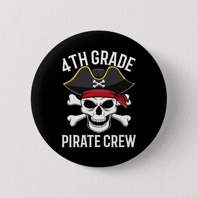 Badge Rond 5 Cm Équipe de pirates de 4e année Halloween Costume ét (Devant)