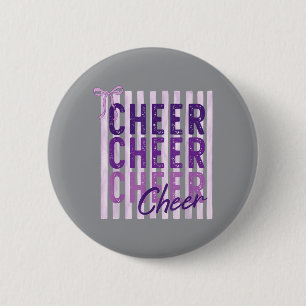 Badge Rond 5 Cm Équipe de pom-pom girls preppy violet enfants