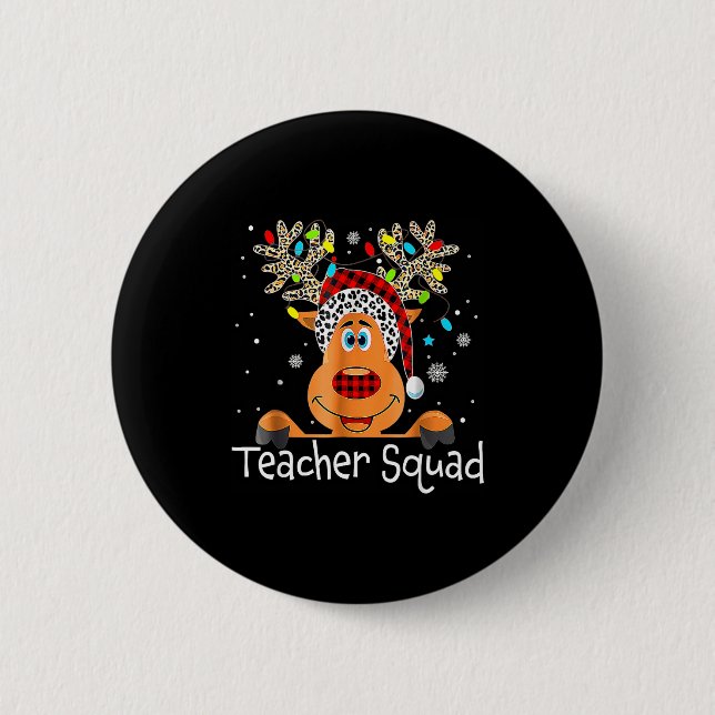 Badge Rond 5 Cm Équipe de professeurs Renne Professeur Noël Xmas  (Devant)