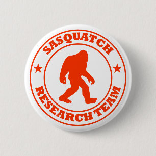 Badge Rond 5 Cm ÉQUIPE DE RECHERCHE de SASQUATCH - pro logo rouge