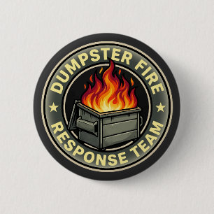 Badge Rond 5 Cm Équipe de réponse drôle d'incendie de benne