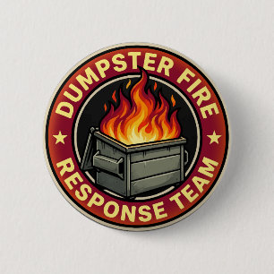 Badge Rond 5 Cm équipe de réponse incendie benne à ordures drôle