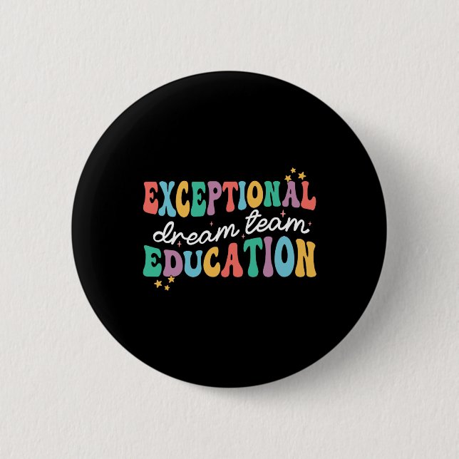 Badge Rond 5 Cm Équipe de rêve de l'éducation exceptionnelle Ensei (Devant)