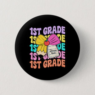 Badge Rond 5 Cm Équipe de rêve de première année Crayon Bow Retour