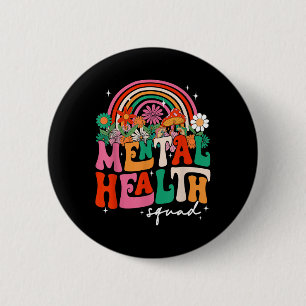 Badge Rond 5 Cm Équipe de santé mentale Bohème Arc-en-ciel Maladie