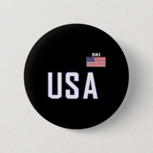 Badge Rond 5 Cm Équipe de ski du drapeau américain Équipement de s