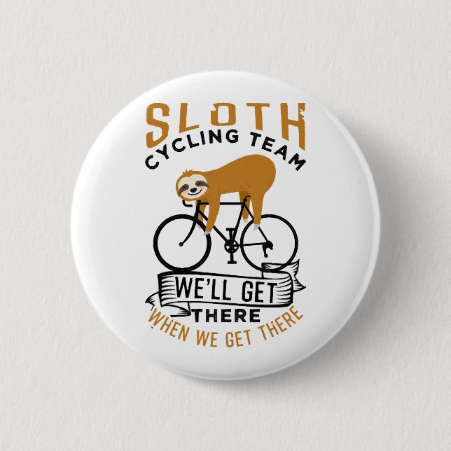 Badge Rond 5 Cm Équipe de Sloth Cycling (Devant)