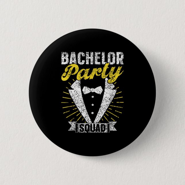 Badge Rond 5 Cm Équipe de soirée de garçon marié Équipe de mariée  (Devant)