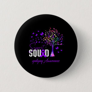 Badge Rond 5 Cm Équipe De Soutien À La Sensibilisation À L'Épileps