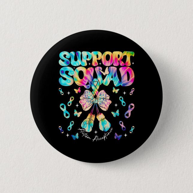 Badge Rond 5 Cm Équipe de soutien Acceptation Sensibilisation à l' (Devant)