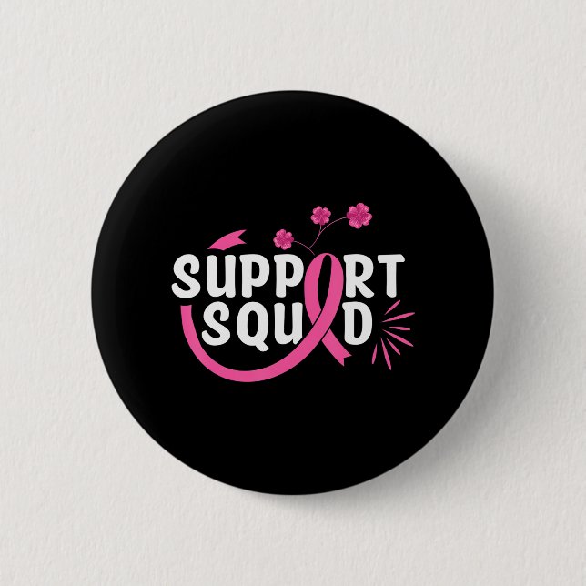 Badge Rond 5 Cm Équipe de soutien au cancer du sein Cancer du sein (Devant)
