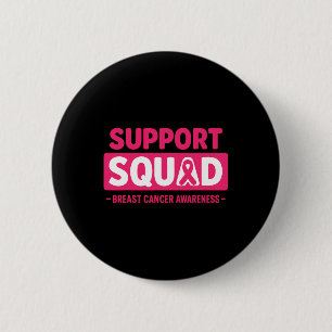 Badge Rond 5 Cm Équipe de soutien au ruban rose pour le cancer du