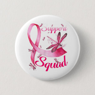 Badge Rond 5 Cm Équipe de soutien aux guerriers Dragonfly Cancer d
