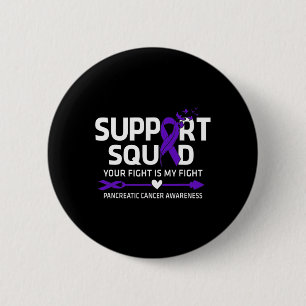 Badge Rond 5 Cm Équipe de soutien du cancer pancréatique Cancer du