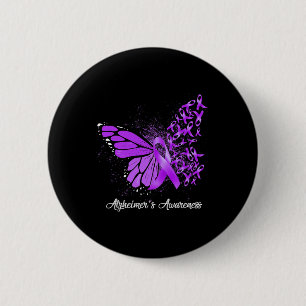 Badge Rond 5 Cm Équipe de soutien Heimer Papillon Ruban Violet