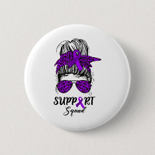 Badge Rond 5 Cm Équipe de soutien Messy Bun Purple Warrier Heimerh
