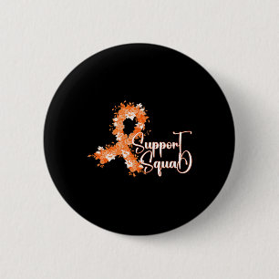 Badge Rond 5 Cm Équipe de soutien Orange Ruban Leucémie Cancer du