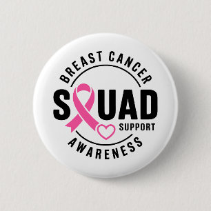 Badge Rond 5 Cm Équipe de soutien pour la sensibilisation au cance