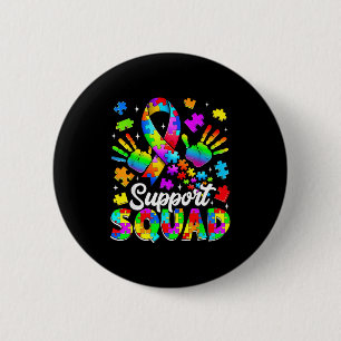 Badge Rond 5 Cm Équipe de soutien pour l'autisme mois de la sensib