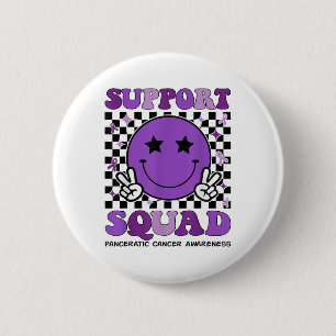 Badge Rond 5 Cm Équipe de soutien Ribbon pourpre Cancer pancréatiq