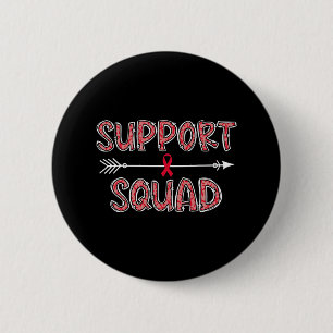 Badge Rond 5 Cm équipe de soutien rouge sensibilisation au cancer 
