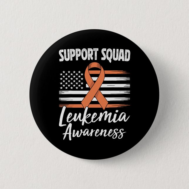 Badge Rond 5 Cm Équipe de soutien Ruban orange de sensibilisation  (Devant)