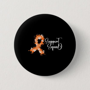 Badge Rond 5 Cm Équipe de soutien Ruban orange Leucémie Cancer du