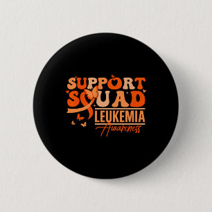 Badge Rond 5 Cm Équipe de soutien Ruban orange Leucémie Cancer du