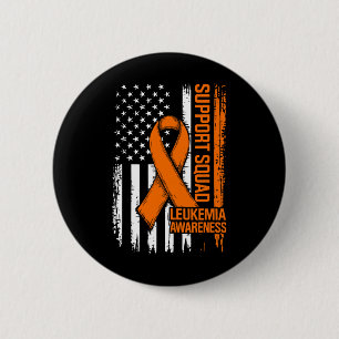 Badge Rond 5 Cm Équipe de soutien Ruban orange Leucémie Cancer du