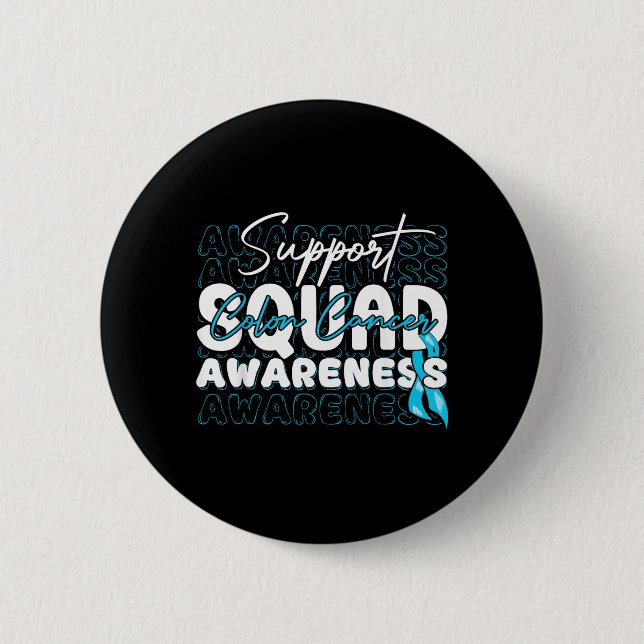 Badge Rond 5 Cm Équipe de soutien Ruban sarcelle Sensibilisation a (Devant)